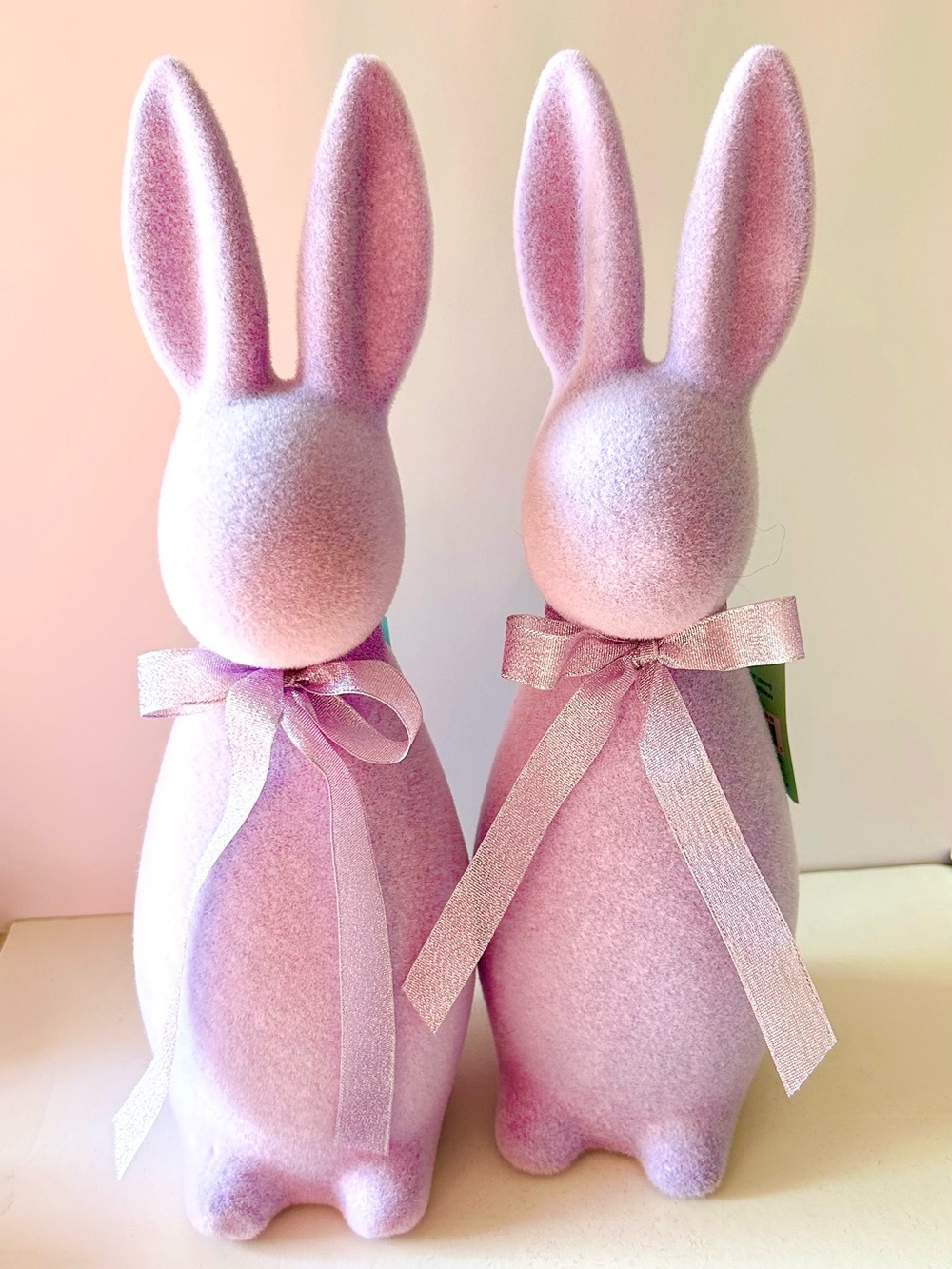 Ashland 16” Pastel Lavender Pair of Easter Bunny with Ribbon